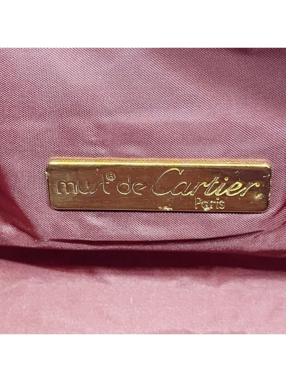 Cartier Vanity Bag Trinity Leather Bordeaux Gold Silver